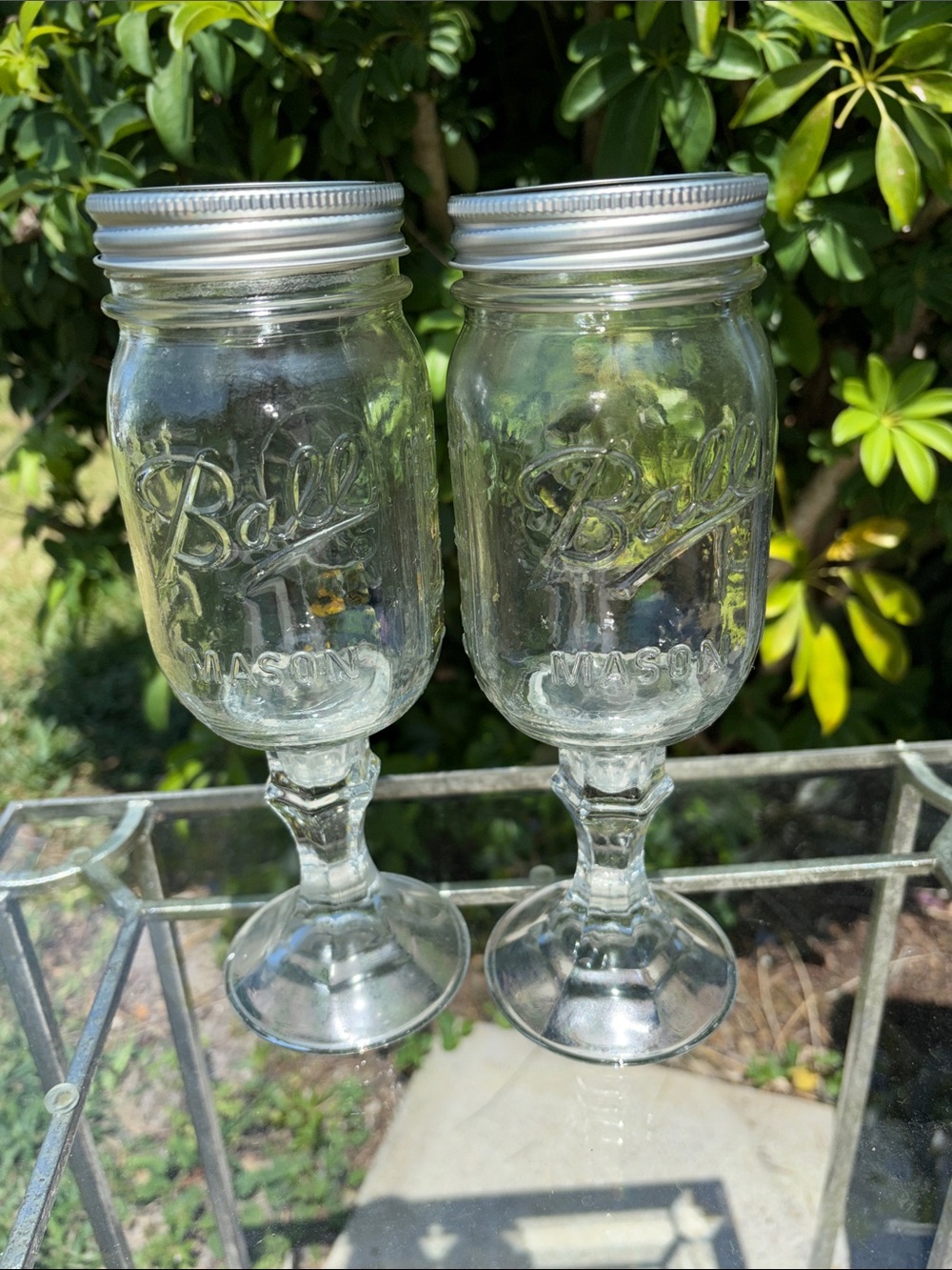 Set Mason Jar Wineglasses